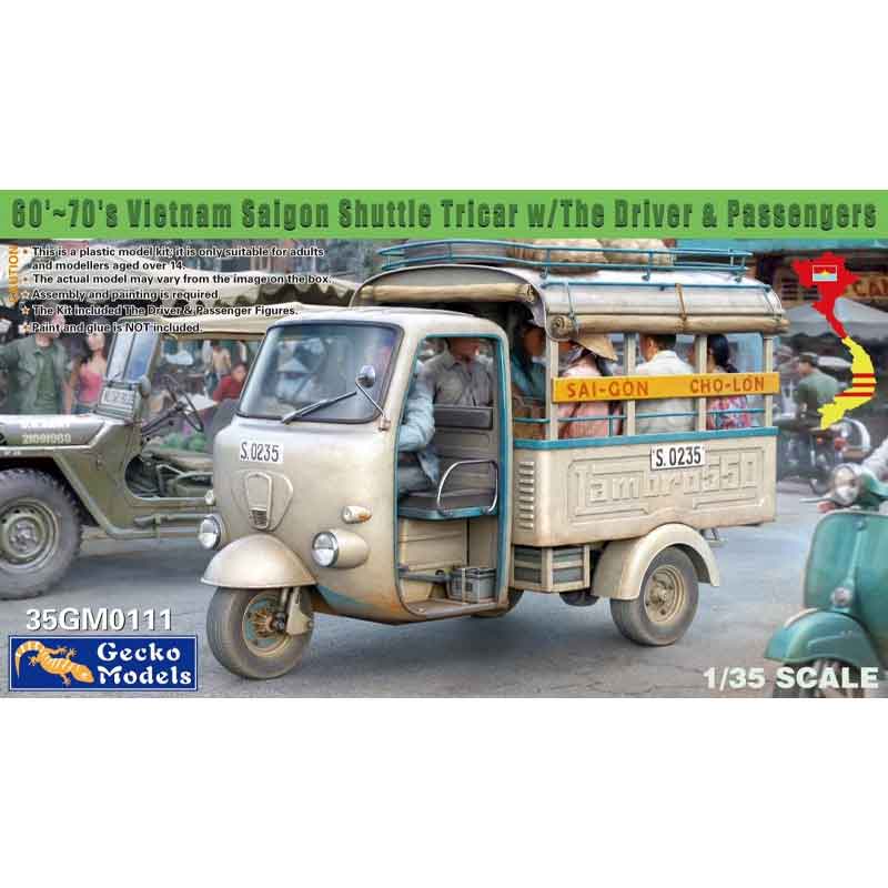 Gecko Models Saigon Motor Tricycle with Driver & Passengers (1/35) 35GM0111