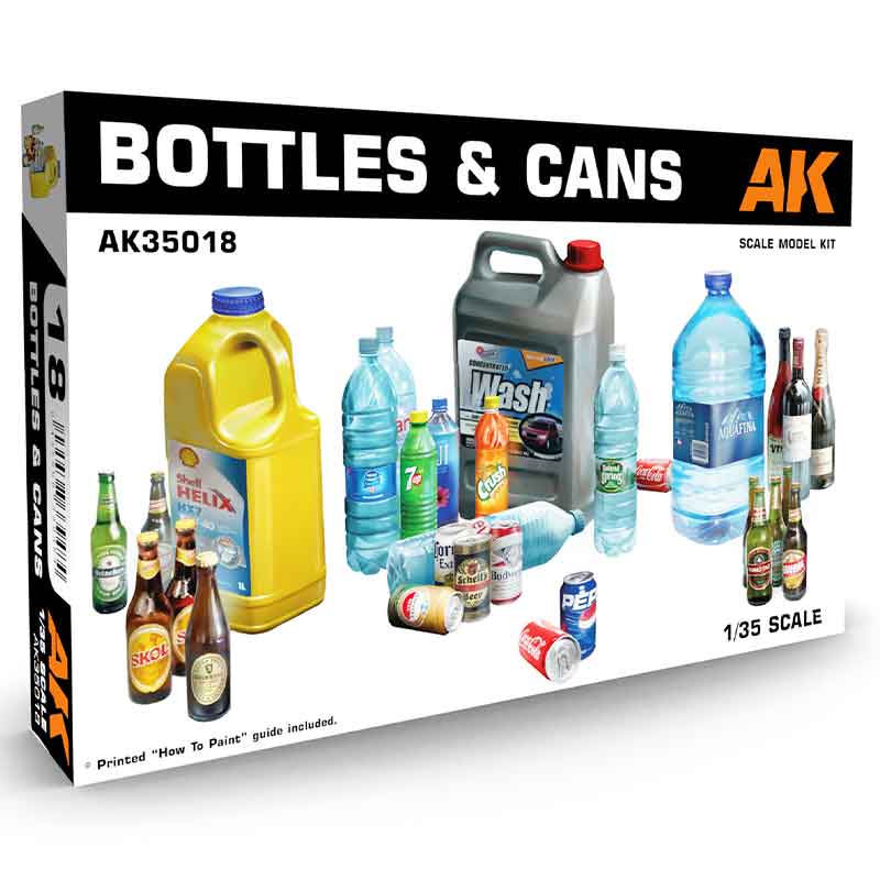 AK Interactive Bottles & Cans (1/35) AK-35018 *Damaged Box*
