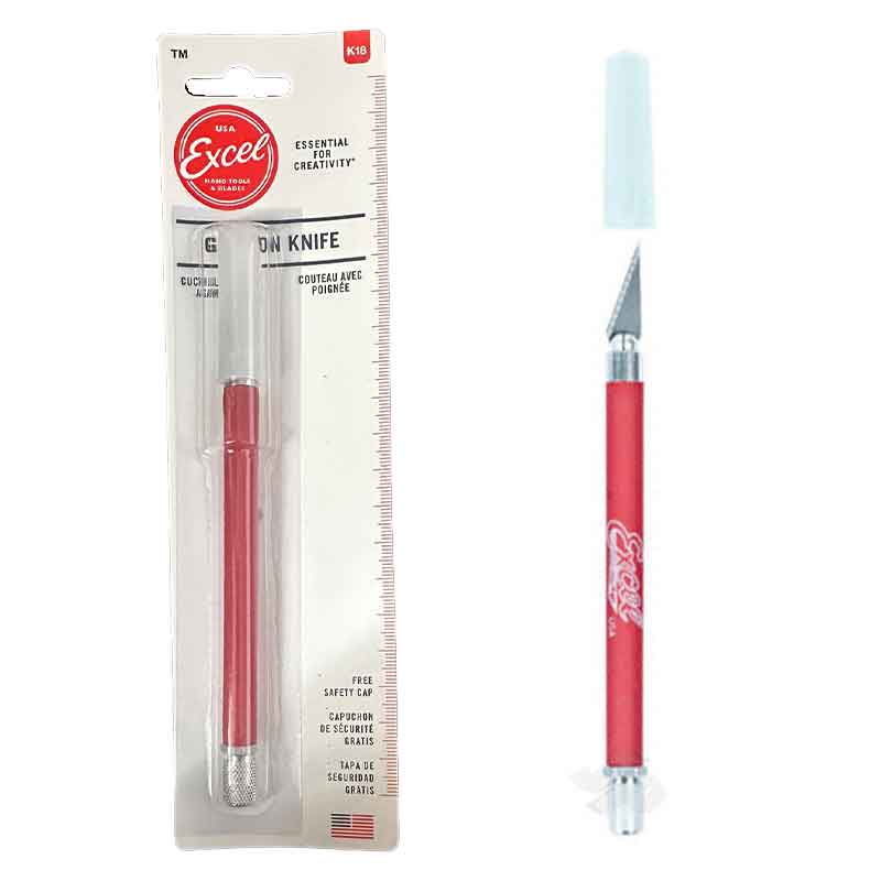 K18 Grip-On Knife with Safety Cap (#11 Blade) Red 16024 Excel