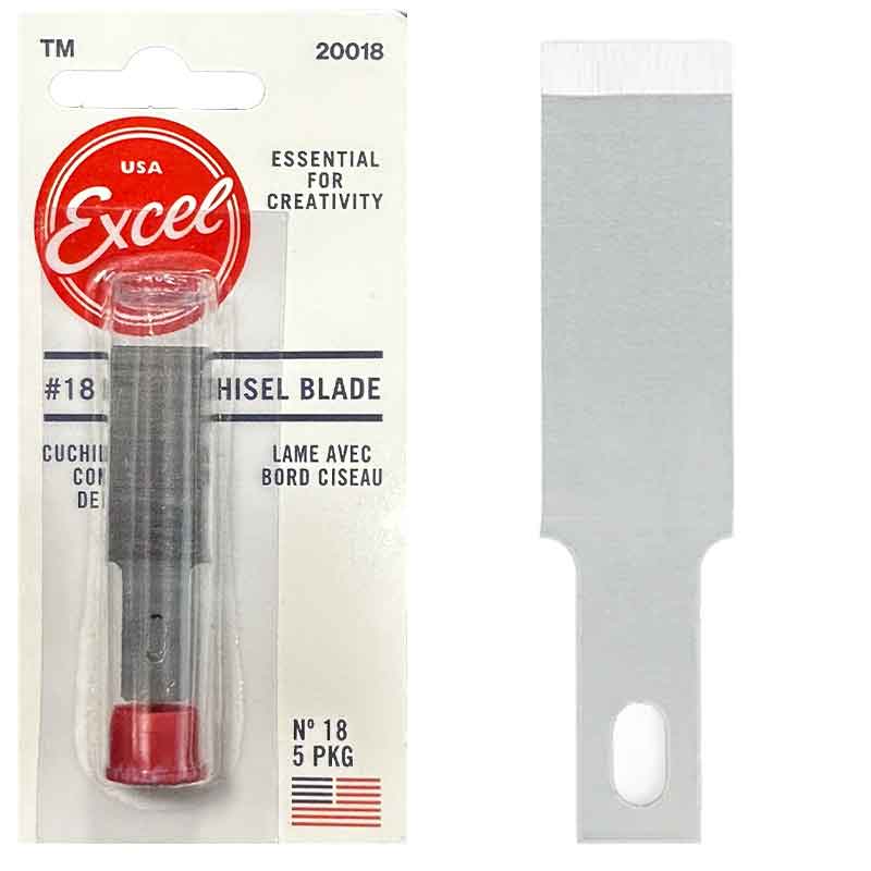 5x No.18 Large Chisel Blade 20018 Excel