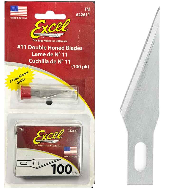 100x No 11 Double Honed Blade 22611C Excel