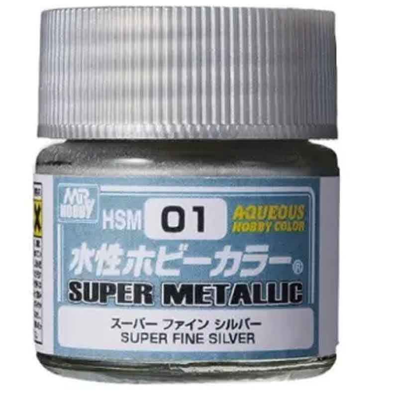 Mr Hobby - Aqueous Hobby Super Metallic Color - Superfine Silver (10ml) HSM-01