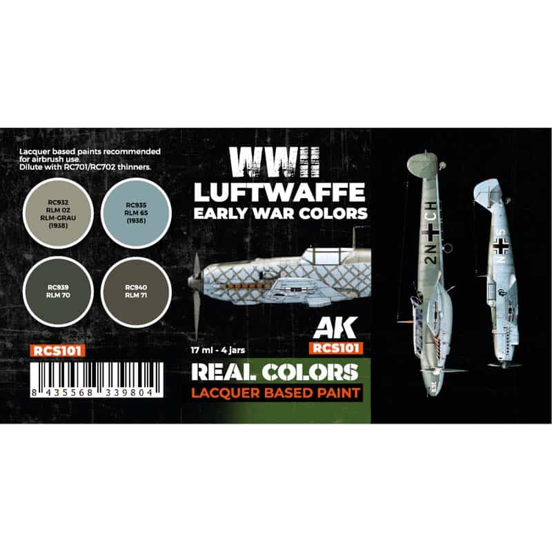AK Interactive Real Color Paint Set - WWII Luftwaffe Early War Colors RCS101