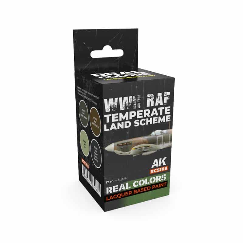 AK Interactive Real Color Paint Set - WWII RAF Temperate Land Scheme RCS108