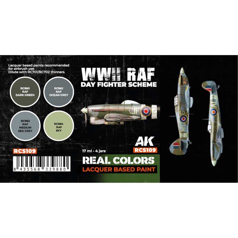 AK Interactive Real Color Paint Set - WWII RAF Day Fighter Scheme RCS109