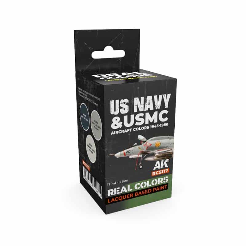 AK Interactive Real Color Paint Set - US Navy & USMC Aircraft Colors 1945-1980 RCS117
