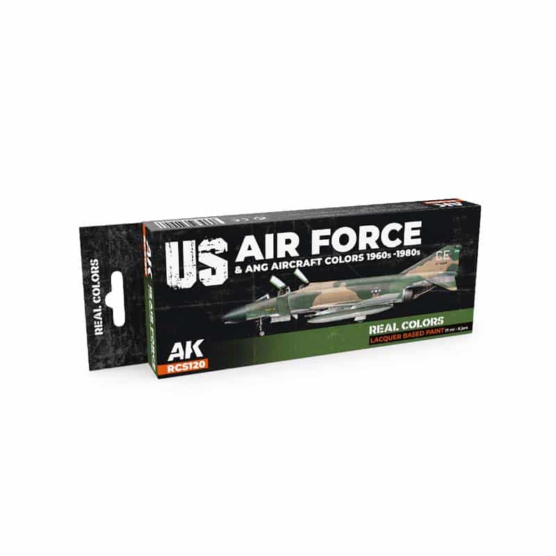 AK Interactive Real Color Paint Set - US Air Force & ANG Aircraft Colors 1960s-1980s RCS120