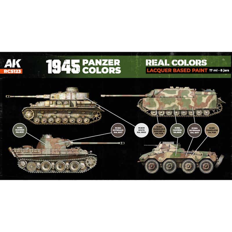 AK Interactive Real Color Paint Set - Panzer Colors (1945) RCS123