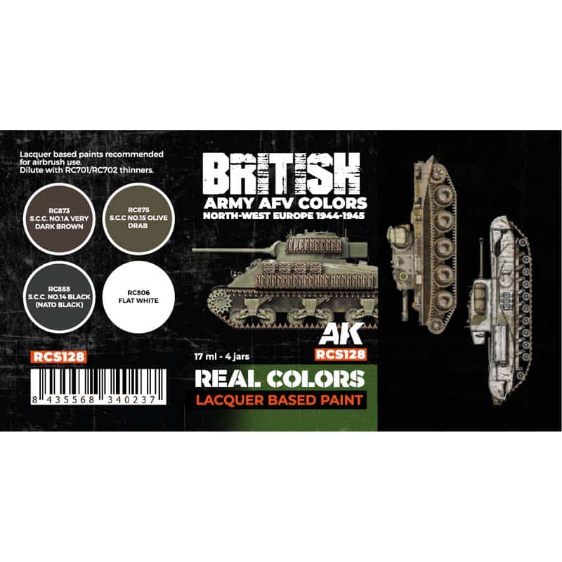 AK Interactive Real Color Paint Set - British Army AFV Colors RCS128