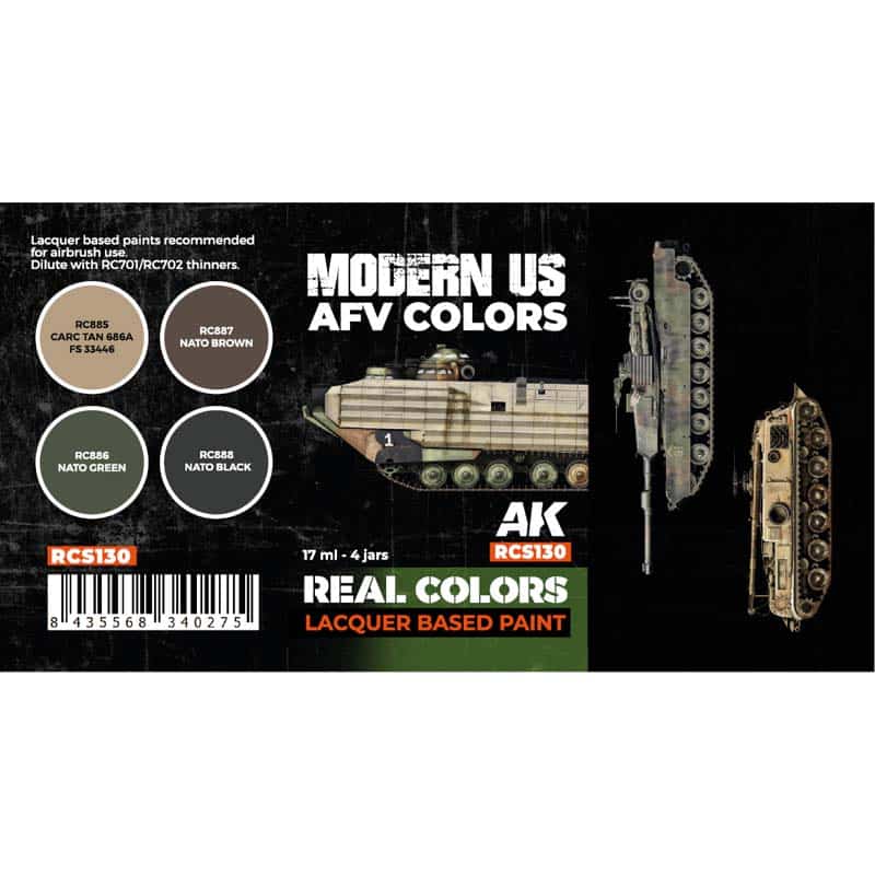 AK Interactive Real Color Paint Set - US Army Modern AFV Colors RCS130
