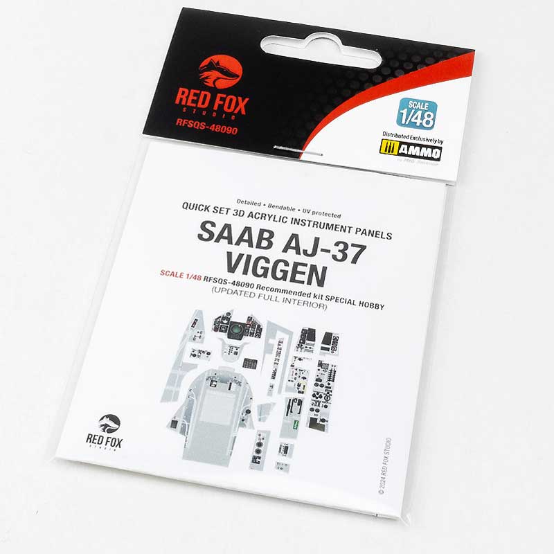 1/48 Saab AJ-37 Viggen - Updated full interior (for Special Hobby kit) RFSQS-48090 Red Fox Studio