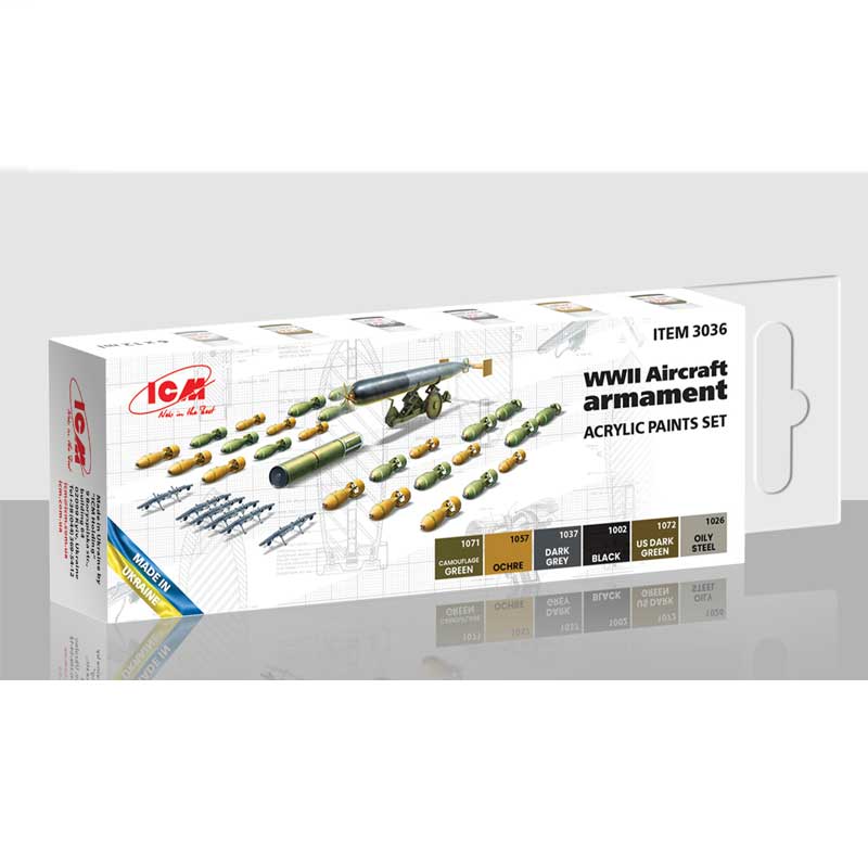 ICM Paint Set - WWII Aircraft Armament 3036