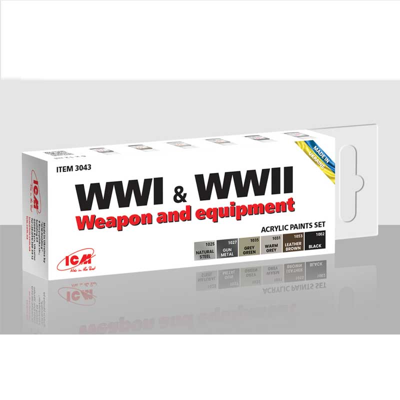 ICM Paint Set - WWI & WWII Weapons and Equipment 3043