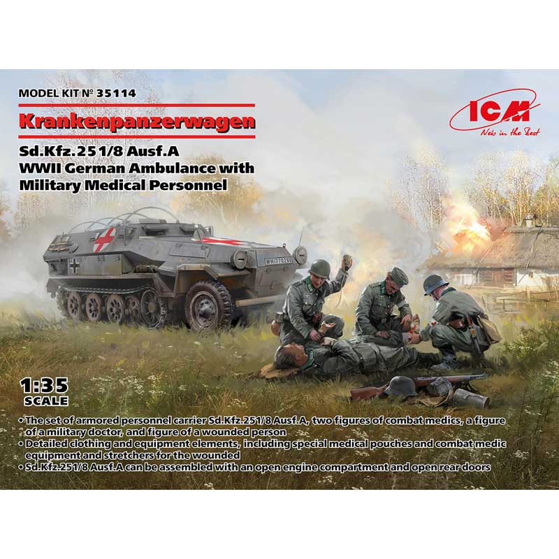 1/35 ‘Krankenpanzerwagen’ Sd.Kfz.251/8 Ausf.A ICM 35114