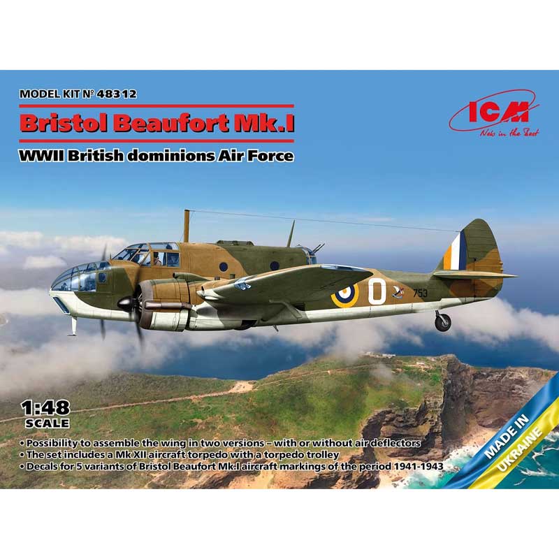 1/48 Bristol Beaufort Mk.I WWII British dominions Air Force ICM 48312