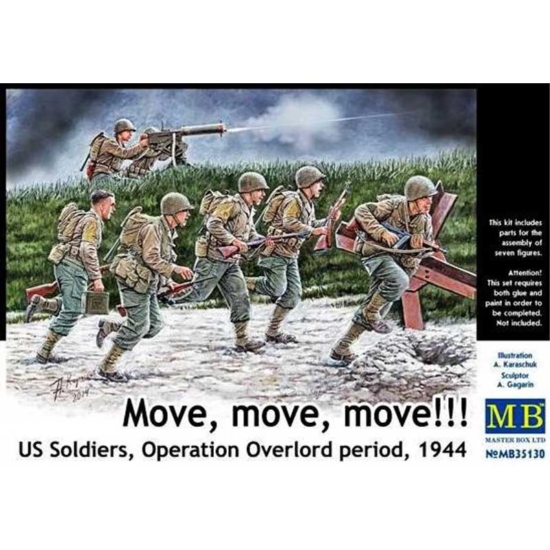 Master Box Move, move, move!!! U.S. Soldiers Operation Overlord period, 1944 (1/35) MB-35130