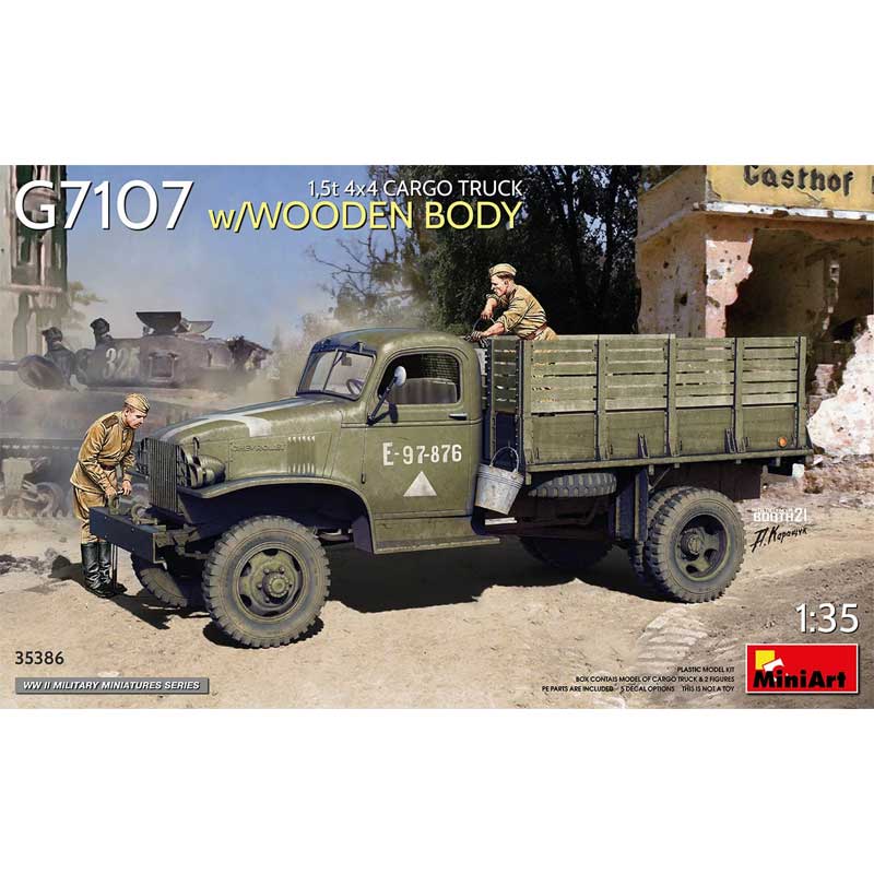 Miniart 1.5t 4x4 G7107 Cargo Truck w/Wooden Body (1/35) 35386
