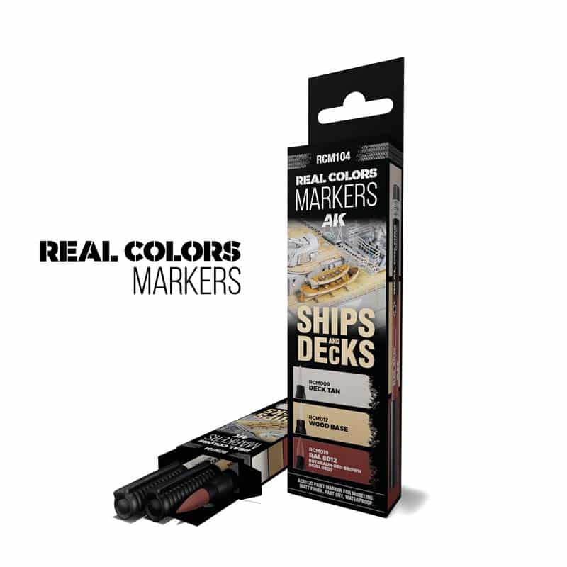 AK Interactive Real Colors Markers - Ships & Decks - Set 3 RCM104