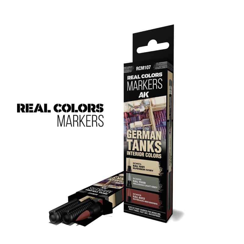 AK Interactive Real Colors Markers - German Tanks Interior Colors - Set 3 RCM107