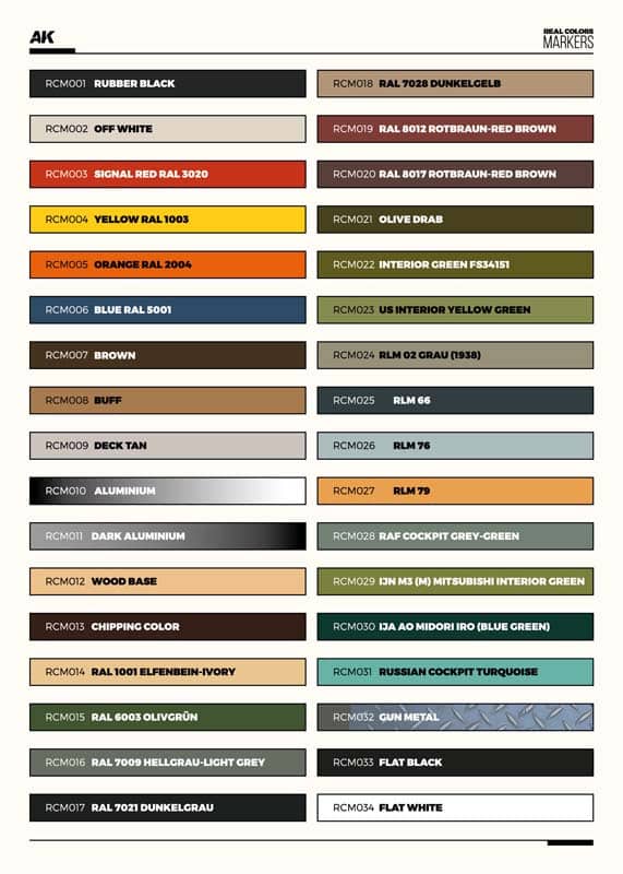 AK Interactive Real Colors Markers - Special Box - 34 Units RCM150