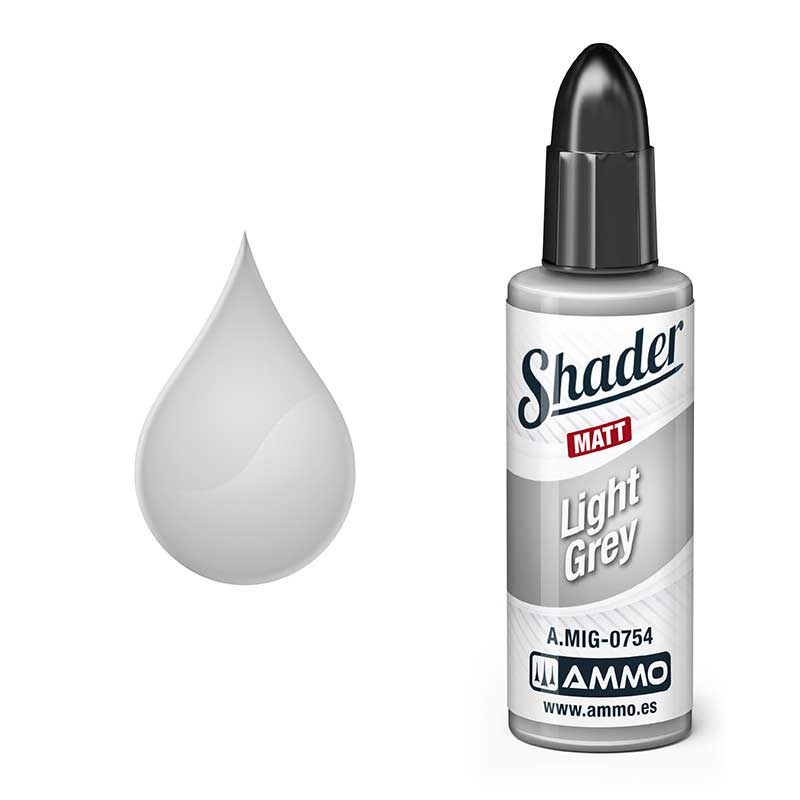10ml MATT SHADER Light Grey Ammo A.MIG-0754