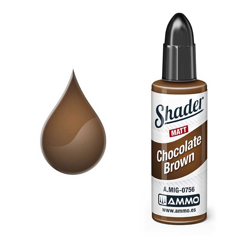 10ml MATT SHADER Chocolate Brown Ammo A.MIG-0756