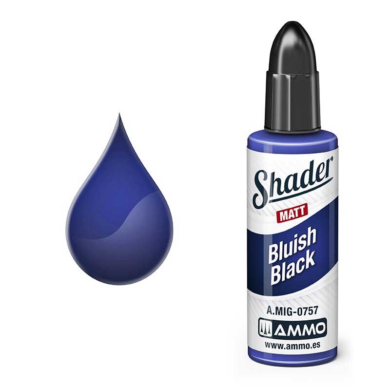 10ml MATT SHADER Bluish Black Ammo A.MIG-0757