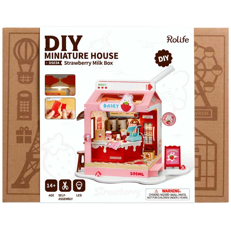 Strawberry Milk Box Robotime DS034