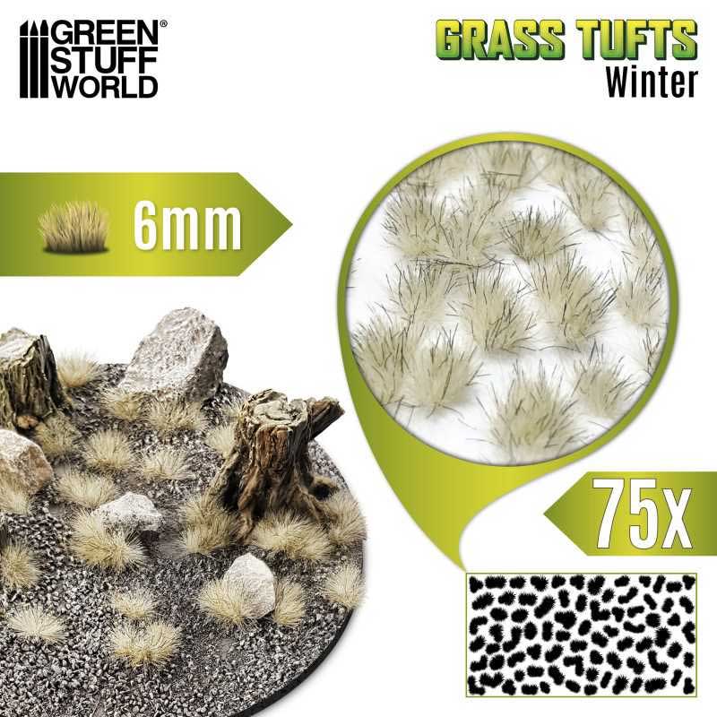 Green Stuff World - Static Grass Tufts Winter White (6mm)