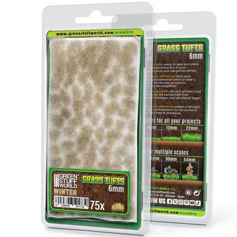 Green Stuff World - Static Grass Tufts Winter White (6mm)