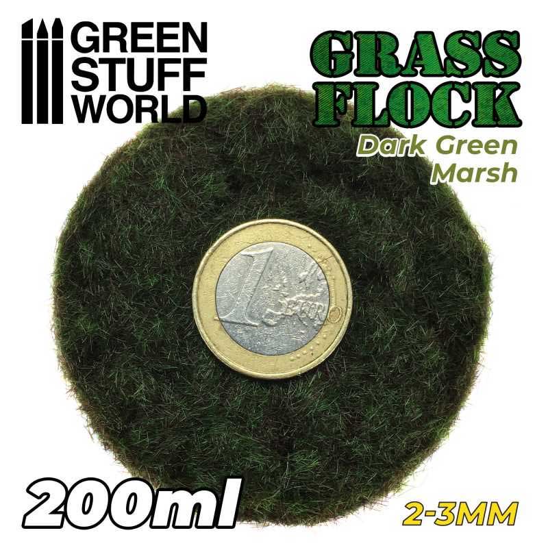 Green Stuff World - Static Grass Flock Dark Green Marsh (2-3mm) (200ml)