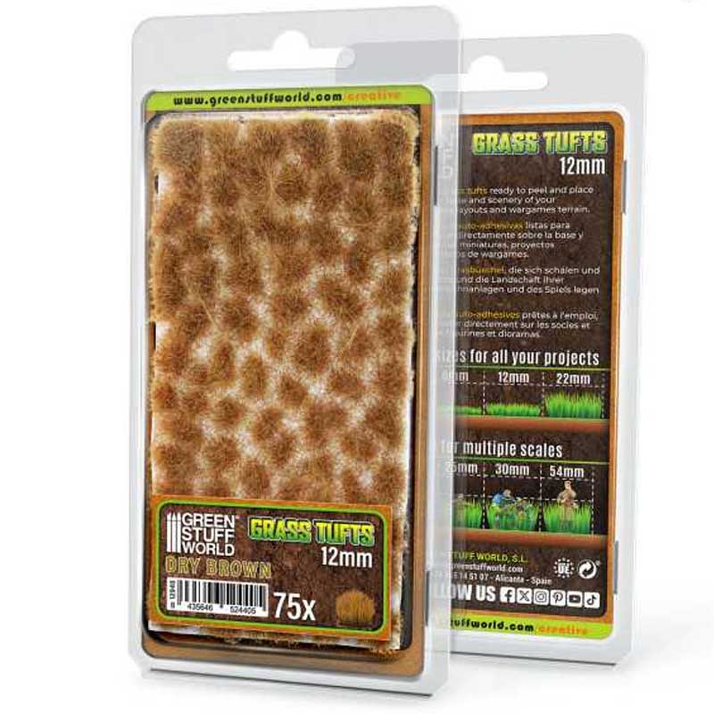 Green Stuff World - Static Grass Tufts Dry Brown (12mm)