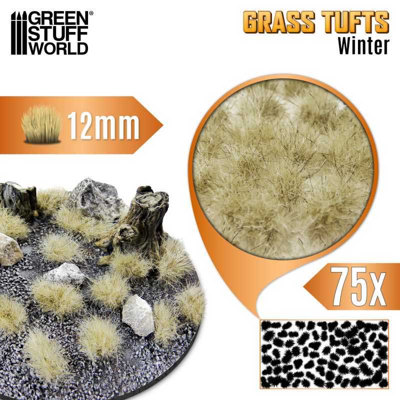 Green Stuff World - Static Grass Tufts Winter White (12mm)
