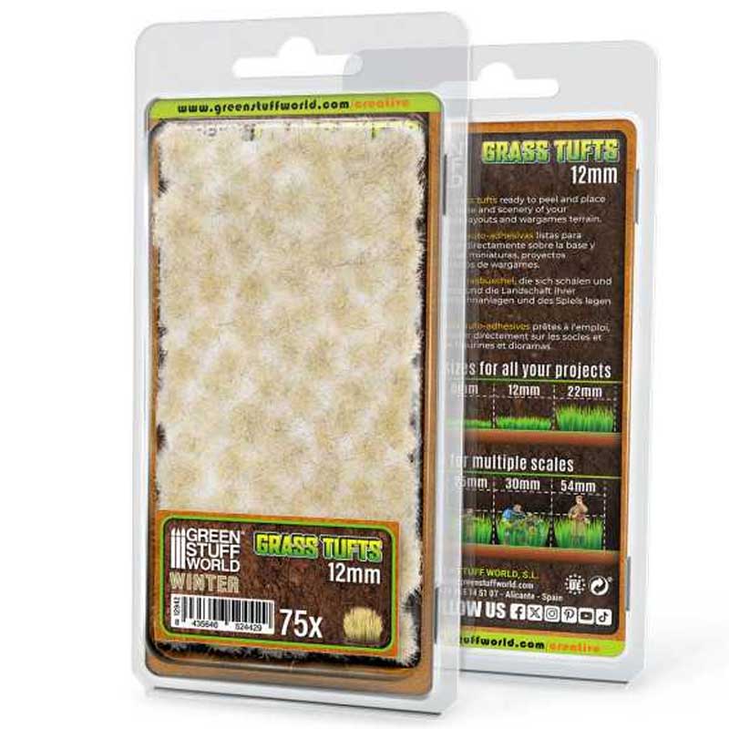 Green Stuff World - Static Grass Tufts Winter White (12mm)