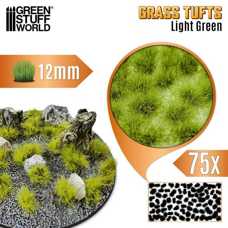Green Stuff World - Static Grass Tufts Light Green (12mm)