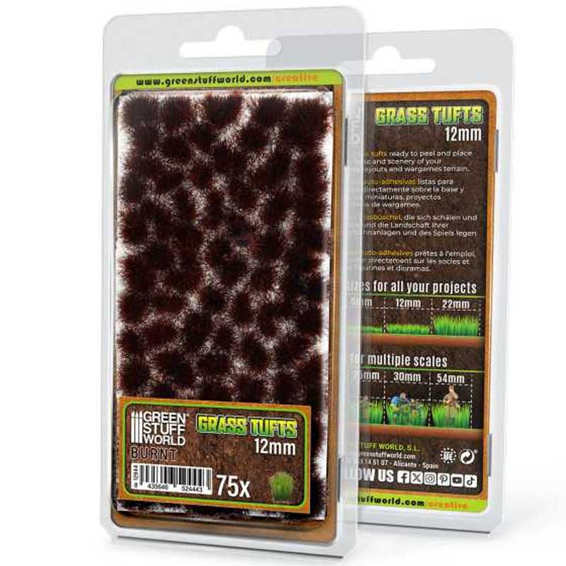 Green Stuff World - Static Grass Tufts Burnt Brown (12mm)