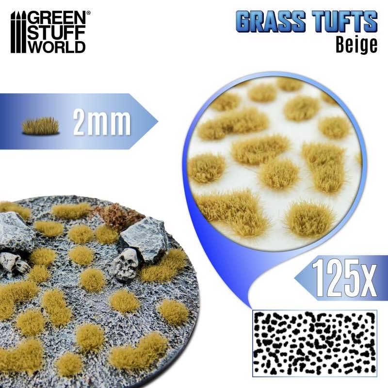 Green Stuff World - Static Grass Tufts Beige (2mm)