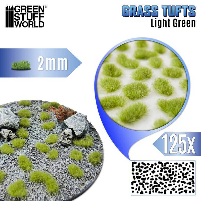 Green Stuff World - Static Grass Tufts Light Green (2mm)