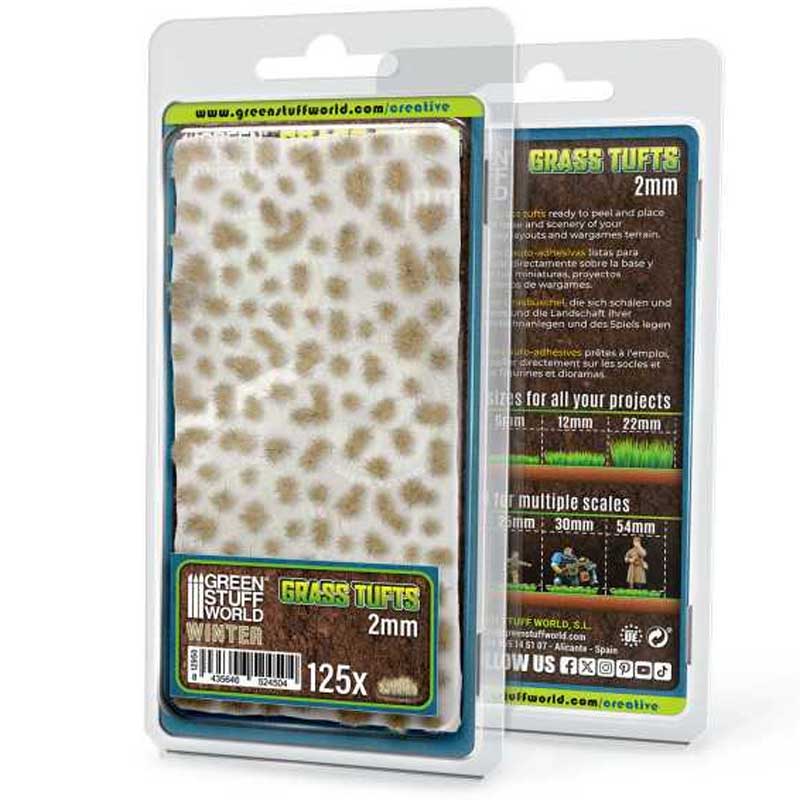 Green Stuff World - Static Grass Tufts Winter White (2mm)