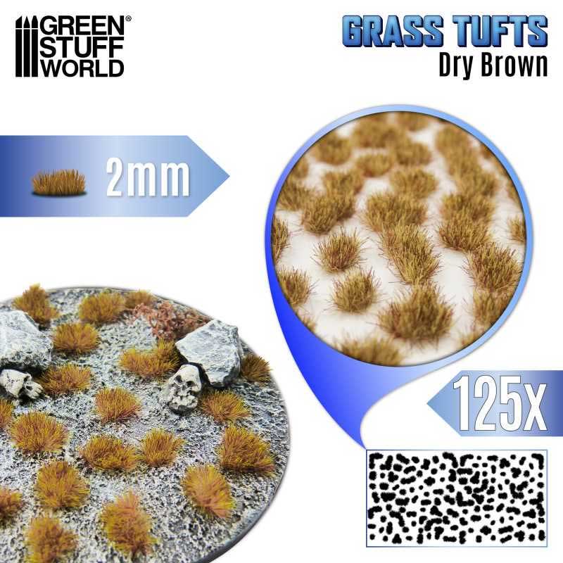 Green Stuff World - Static Grass Tufts Dry Brown (2mm)