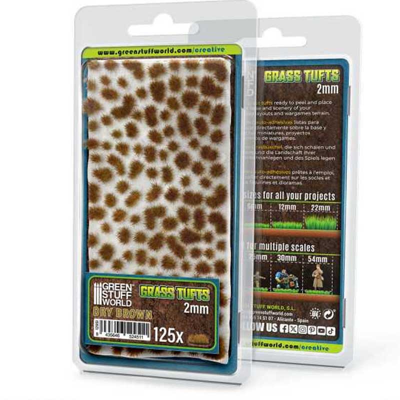 Green Stuff World - Static Grass Tufts Dry Brown (2mm)