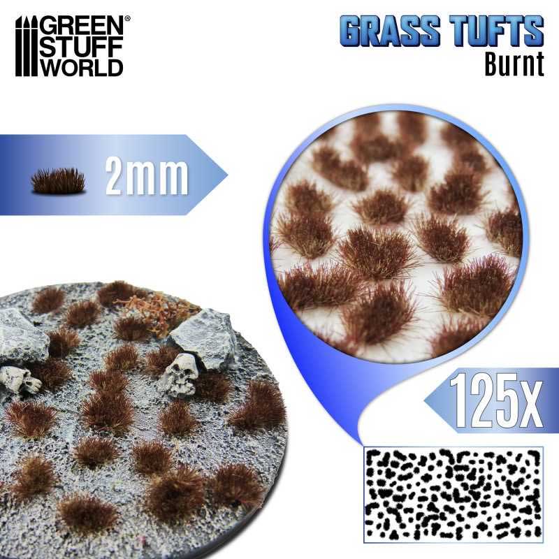 Green Stuff World - Static Grass Tufts Burnt Brown (2mm)