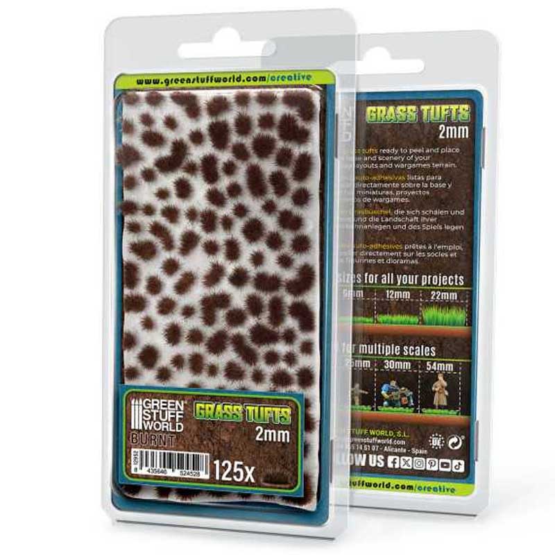 Green Stuff World - Static Grass Tufts Burnt Brown (2mm)