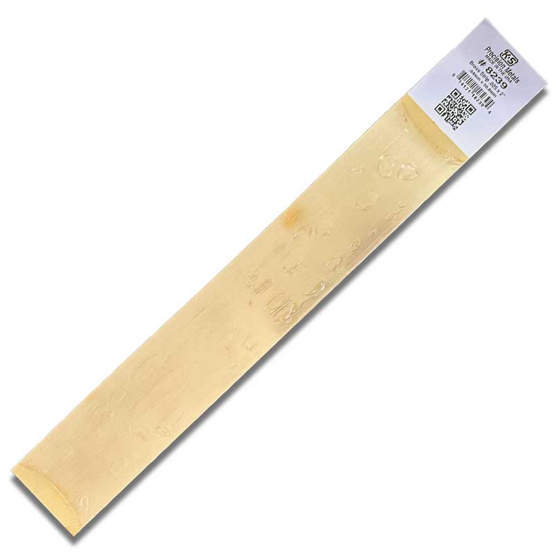 K & S Metal 2in Brass Strip .025in Thick L12" (1pk) 8239