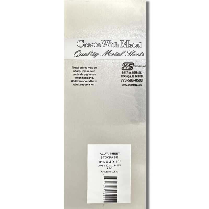 K & S Metal .016in 10x4in Aluminium Sheet (1pk) 255
