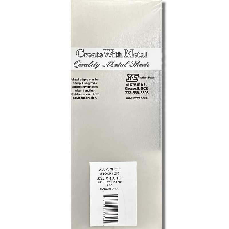 K & S Metal .032in 10x4in Aluminium Sheet (1pk) 256