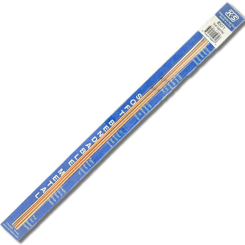 K & S Metal 1/16 3/32 Soft Bendable Copper Rod L12" (4pk) 5071