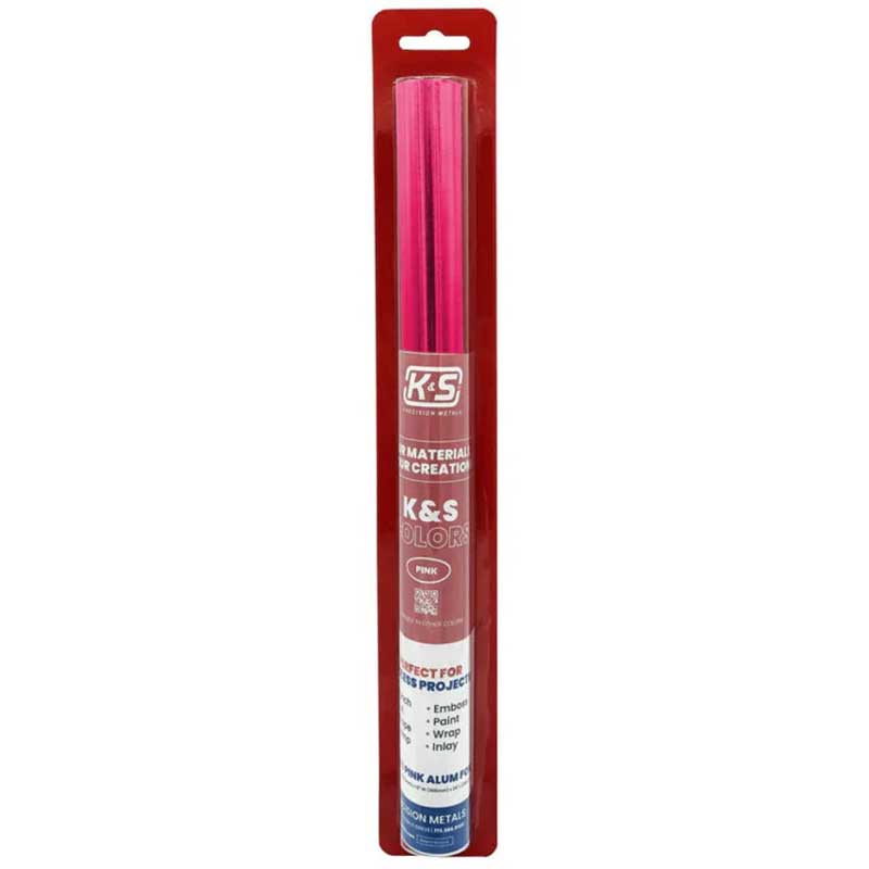 K & S Metal Aluminum Foil Pink .004" (36Ga) Thick (.004 X 12 X 24) 6045