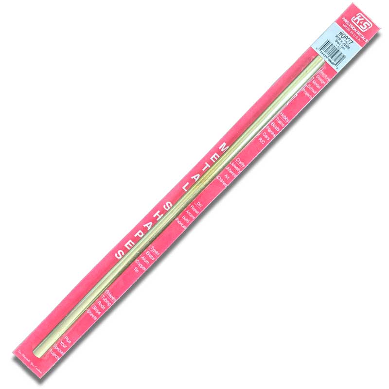 K & S Metal 9mm Brass Round Tube .45mm Wall L300mm (1pk) 9827