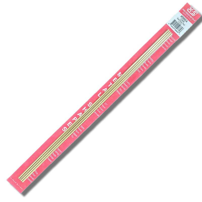 K & S Metal 2.5mm Brass Round Rod L300mm (4pk) 9864